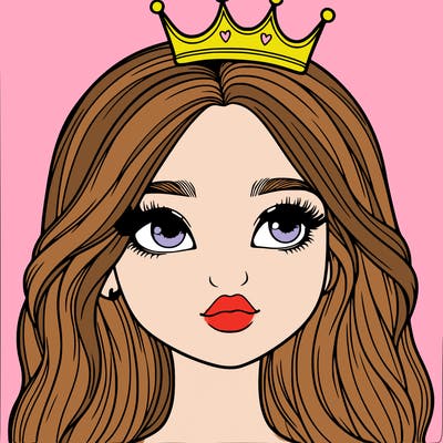 a realistic girl with a crown on