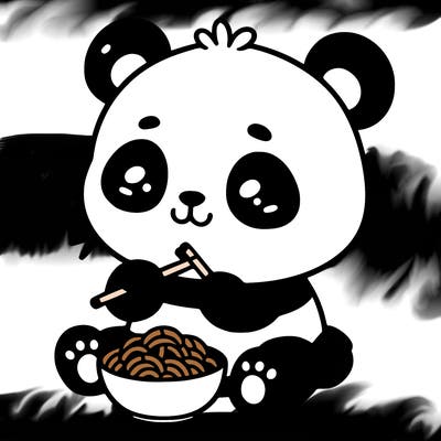 panda that is eating