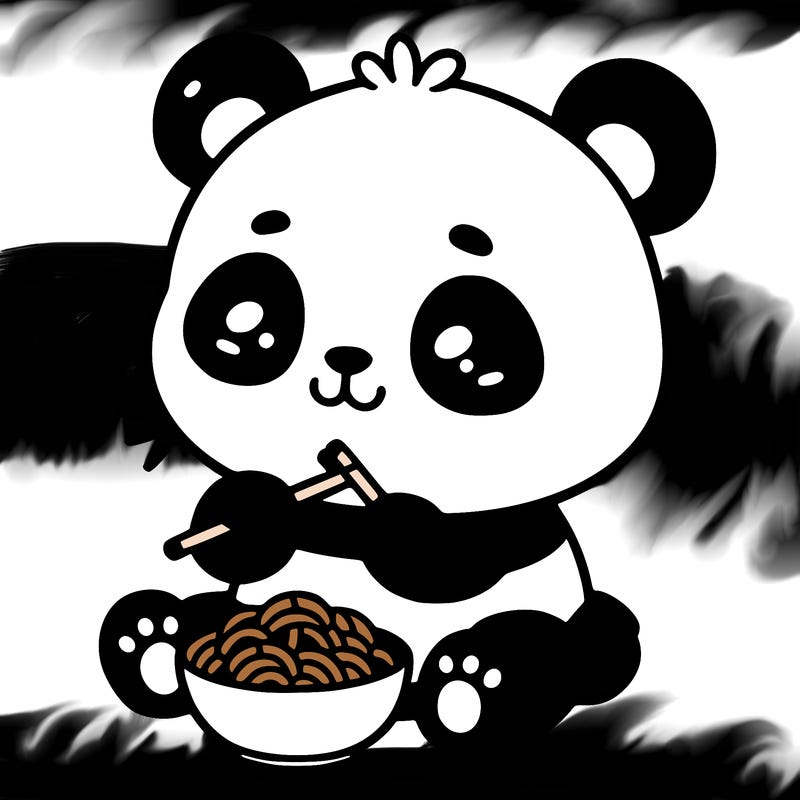 panda that is eating