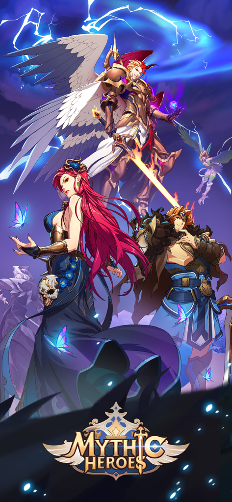 Mythic Heroes: Idle RPG - Mythic Heroes characters in an anime art style illustration