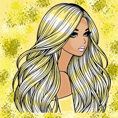 realistic girl with long realistic hair