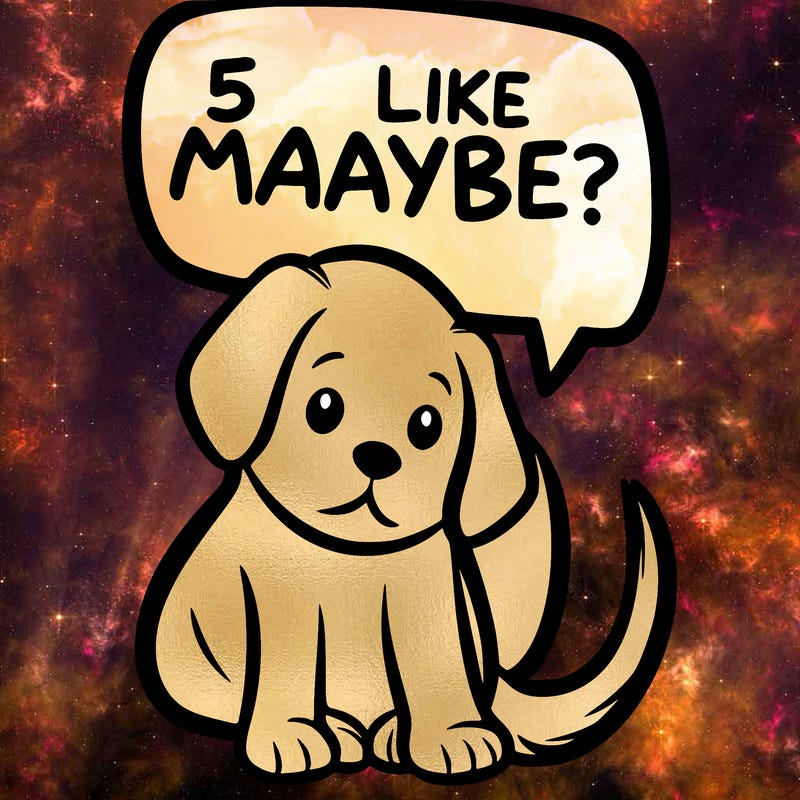a puppy that says 5 like maybe