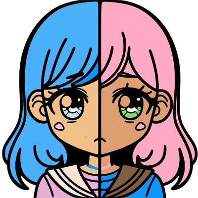 a split of a girl