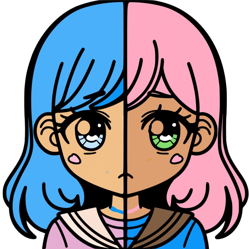 a split of a girl