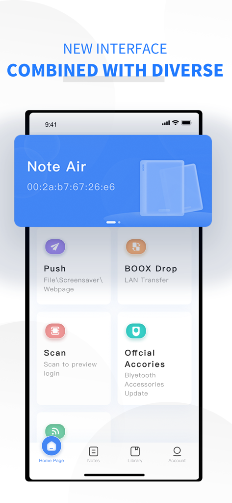 BOOX Assistant - Main interface of the BOOX Assistant app showing device syncing and file transfer tools