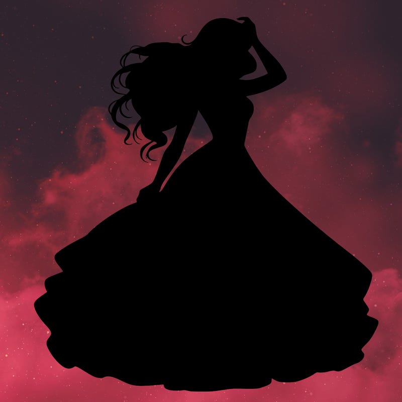 realistic woman with dress flowing in the wind