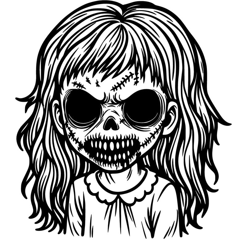 a scary creepy horror girl