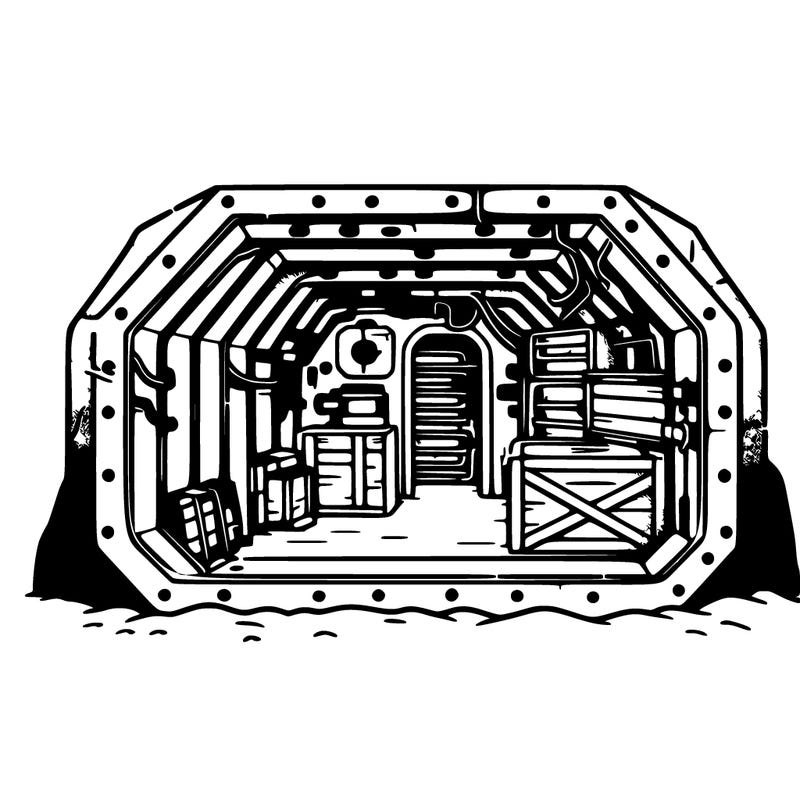 inside of bunker from book compound
