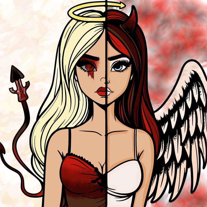 devil vs angel realistic girl