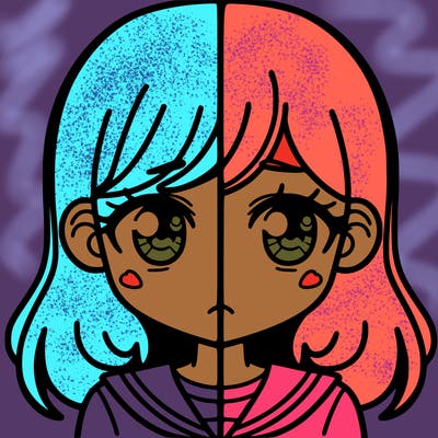 a split of a girl