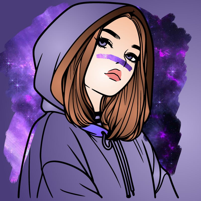 a realistic girl in a hoodie