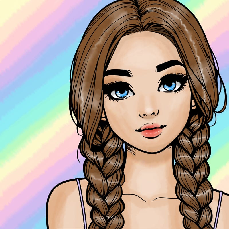 realistic girl with braids