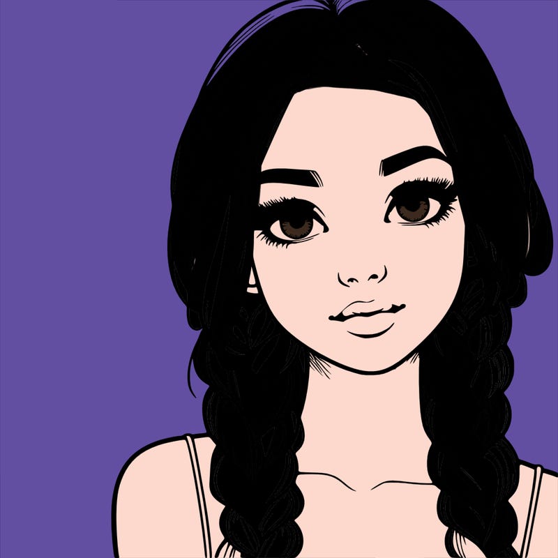 realistic girl with braids