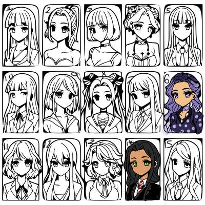 girls that look diffrent anime