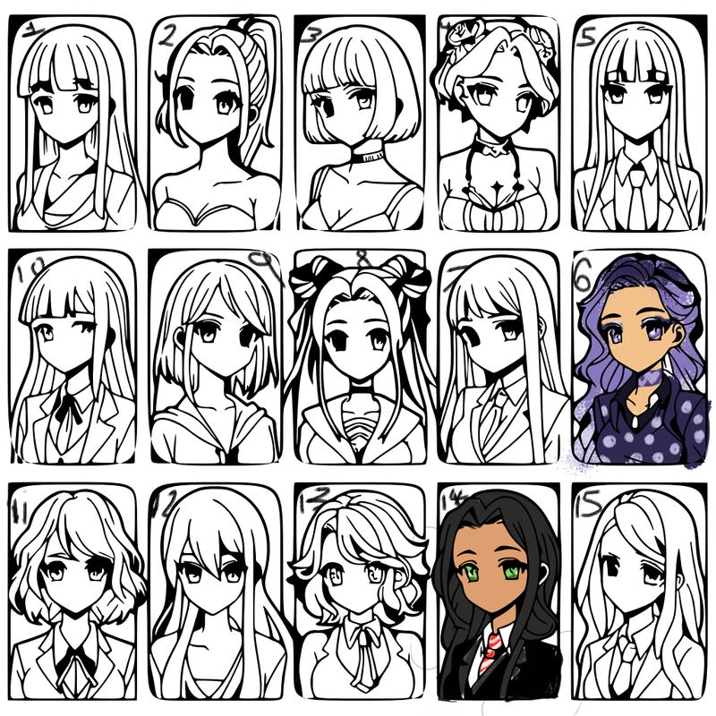 girls that look diffrent anime