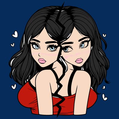 realistic girl split