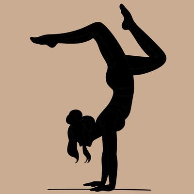a woman doing a handstand