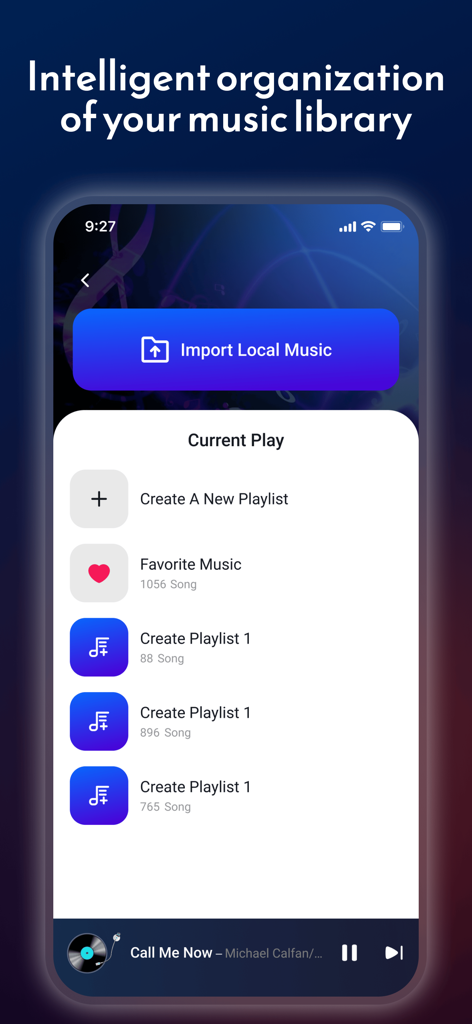 Harmona - Harmona app interface showing local music library organization and playlist management