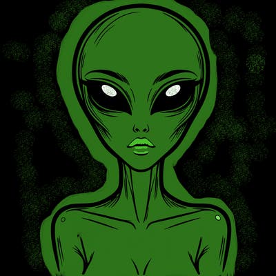 beautiful realistic alien girl