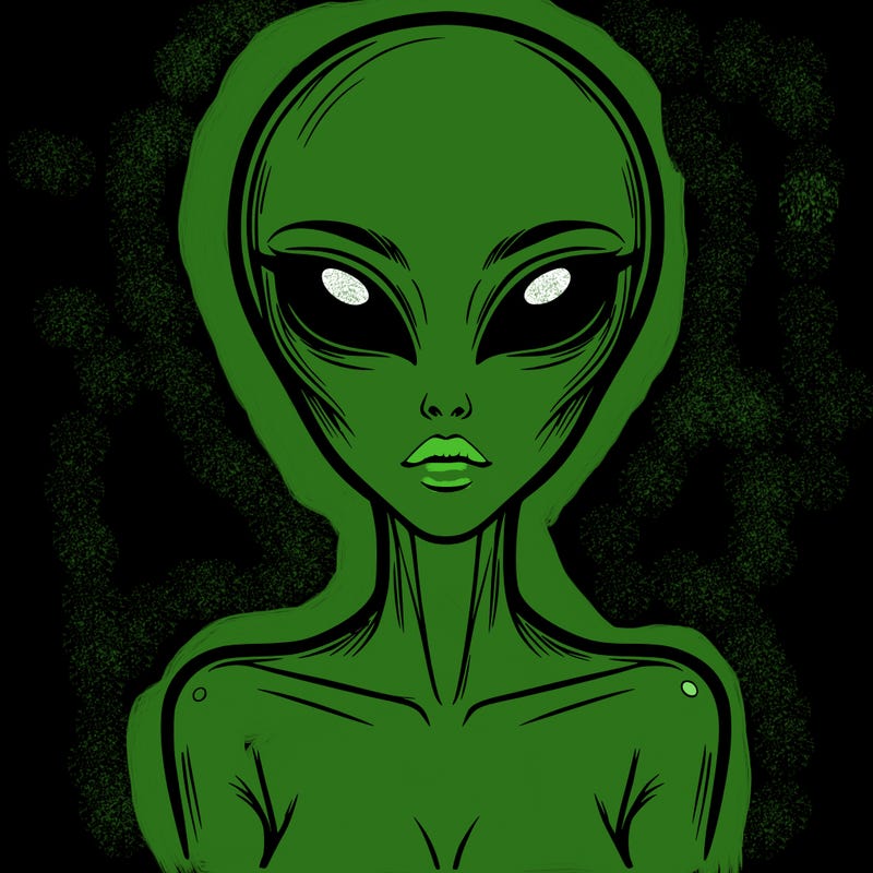 beautiful realistic alien girl