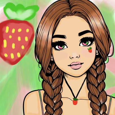 realistic girl with braids