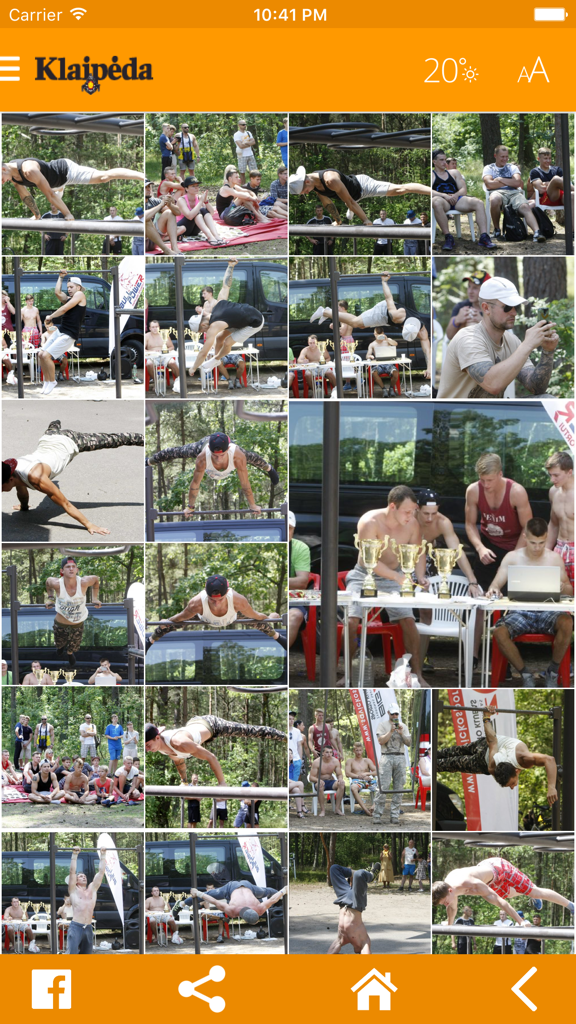 KL.lt - Vista de galería de fotos de un evento de entrenamiento callejero local en la aplicación de noticias de Klaipeda.