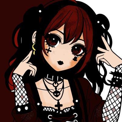 goth anime girl