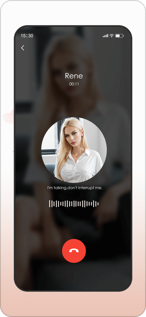 S Era: Femdom & Roleplay - AI voice call interface with character Rene in the S Era app
