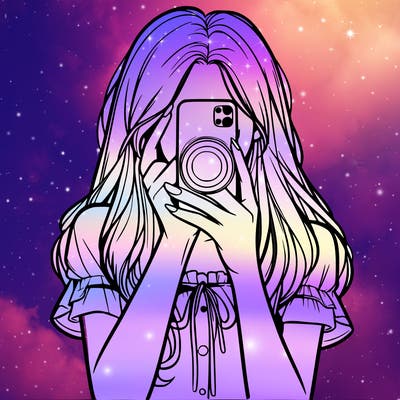 a realistic girl holding her phone taking pictures