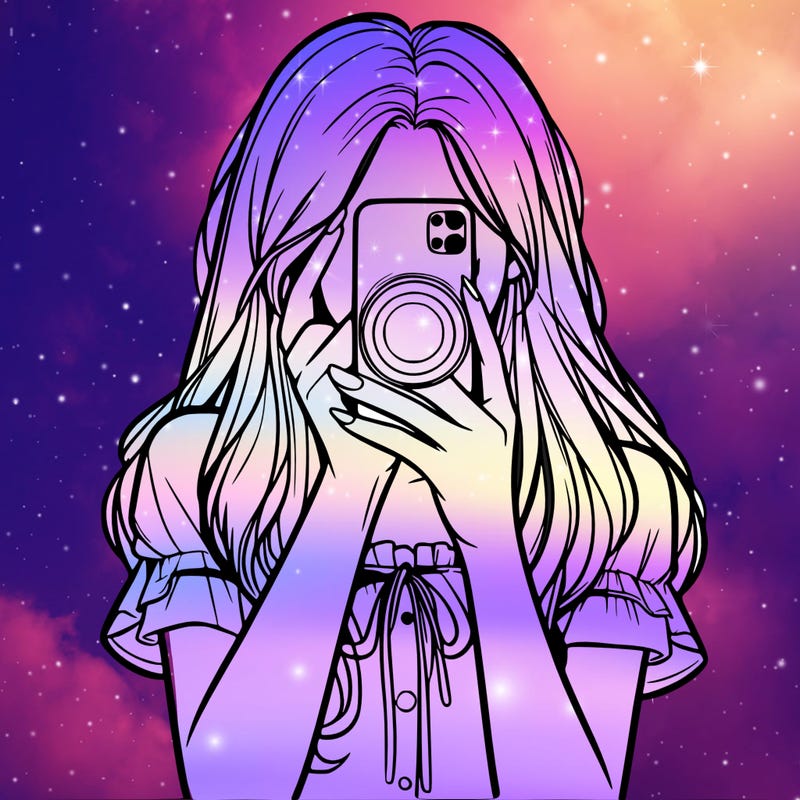 a realistic girl holding her phone taking pictures