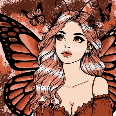 butterfly fairy realistic girl
