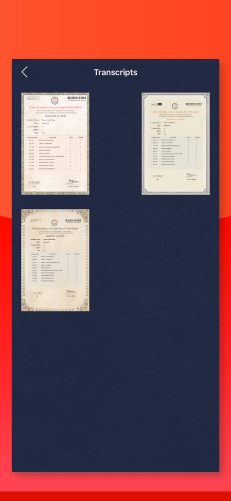 Certificate Maker: Diploma AI - Una selección de plantillas de expedientes académicos profesionales disponibles en la aplicación Creador de Certificados