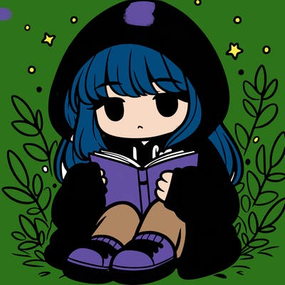 girl in oversized hoodie reading a book