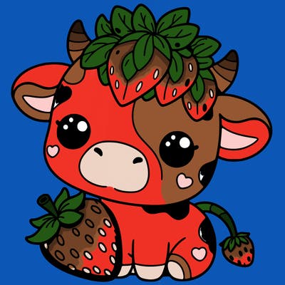 cute strawberry cow