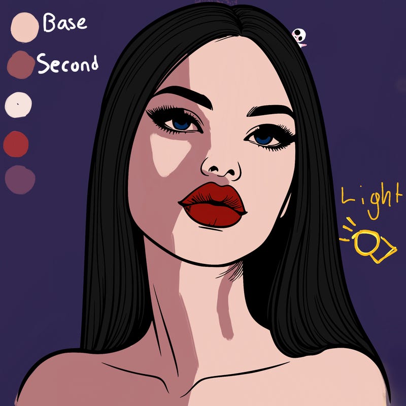 realistic woman with full lips