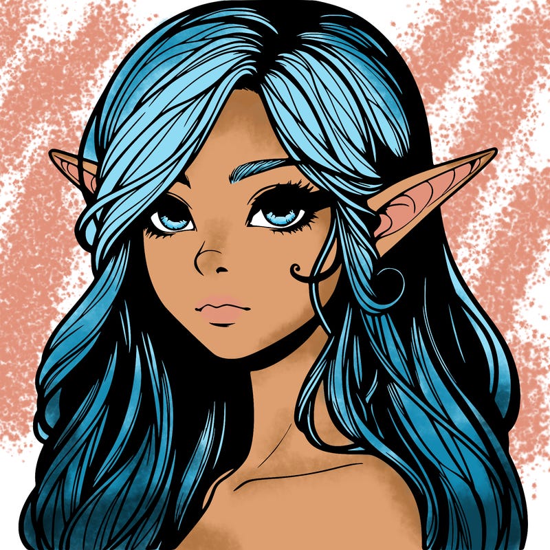 elf girl realistic dark fantasy