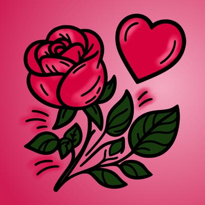 rose and heart