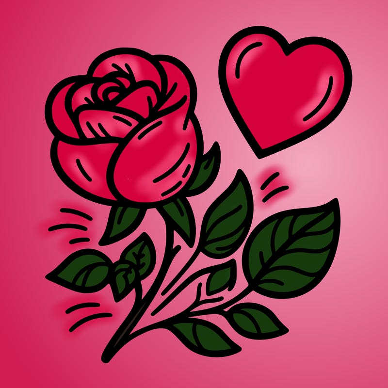 rose and heart