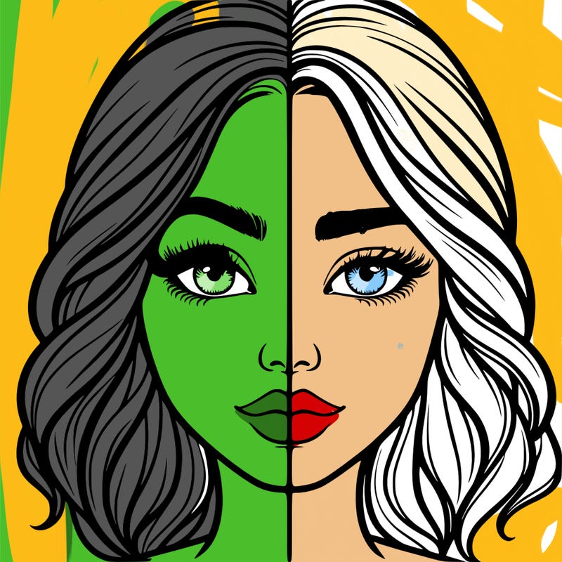 realistic girl split half