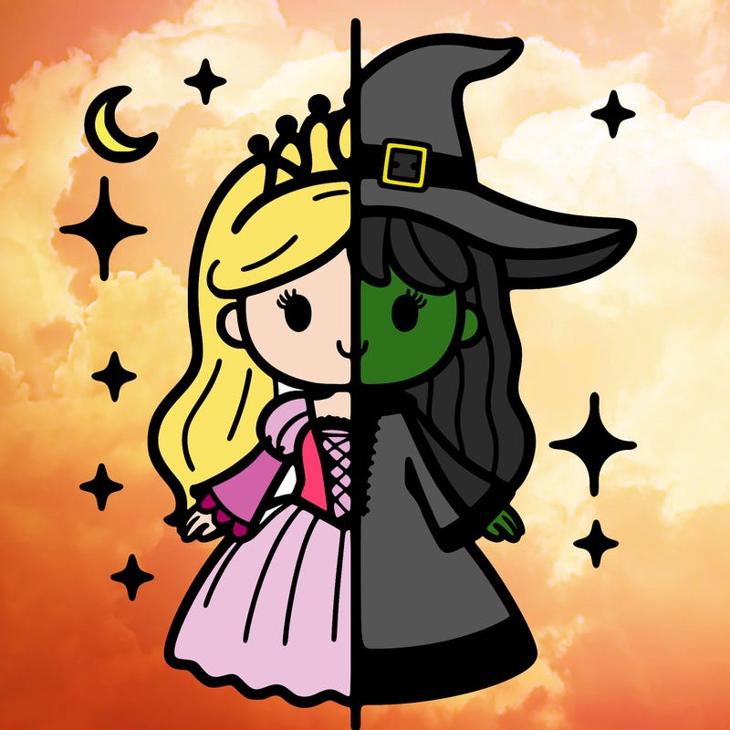 split princess and witch