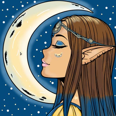 a realistic moon elf