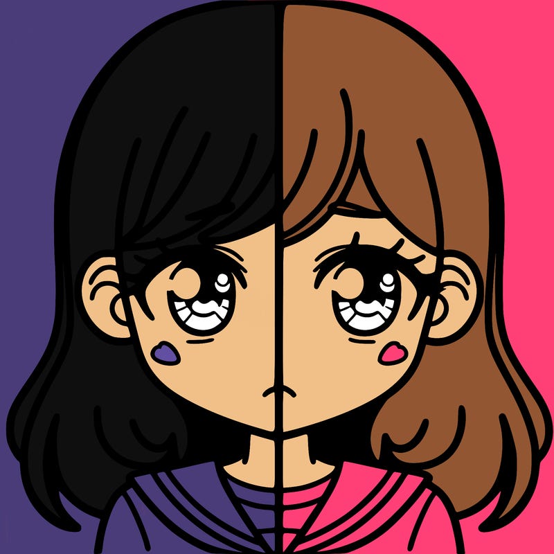a split of a girl