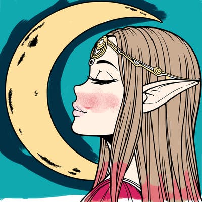 a realistic moon elf