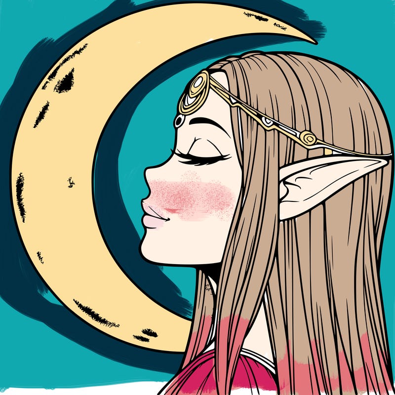 a realistic moon elf