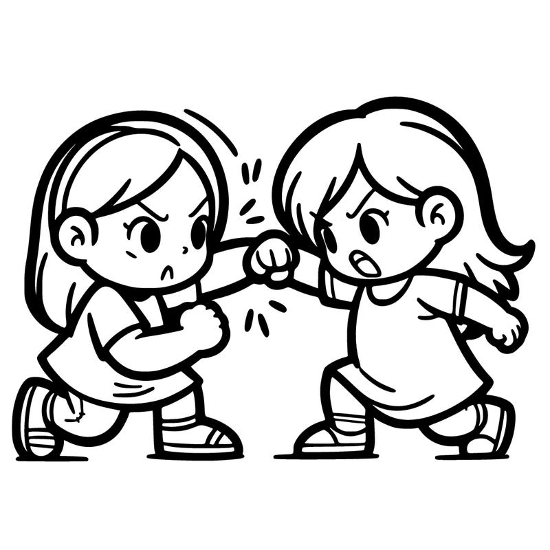 girl with sister fighting