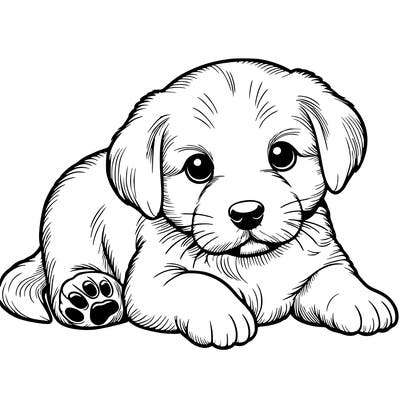 a cute realistic puppy