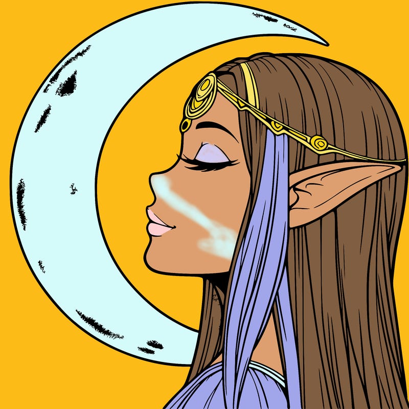 a realistic moon elf