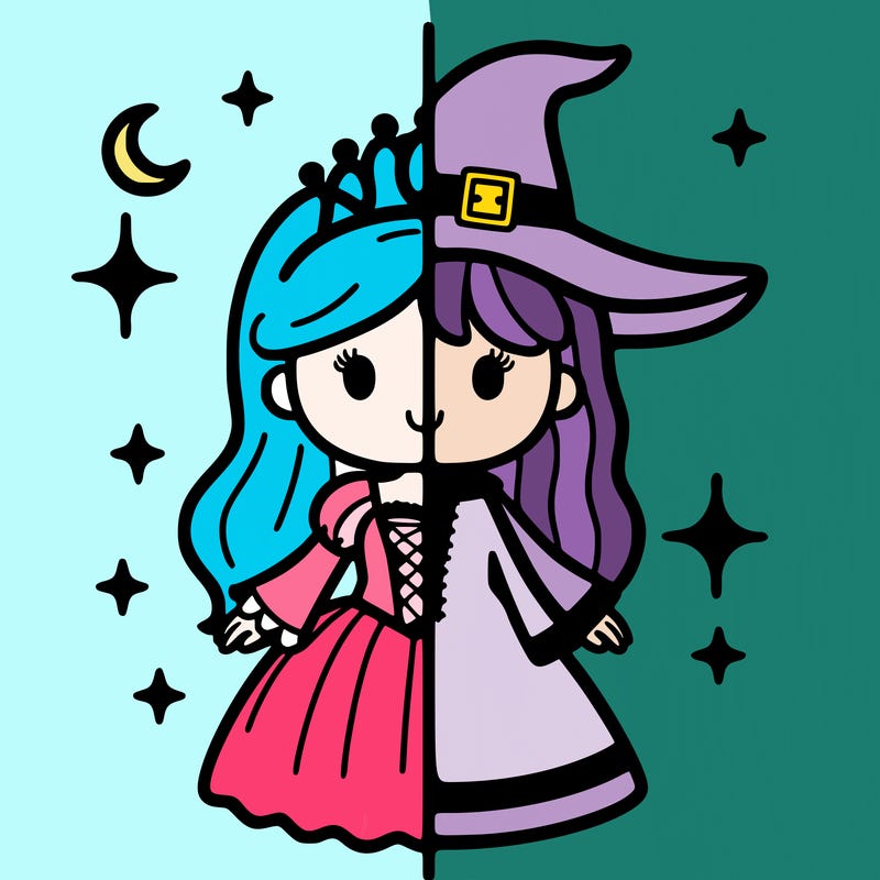 split princess and witch