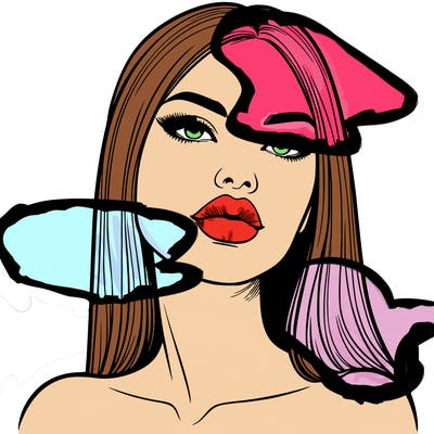 realistic woman with full lips