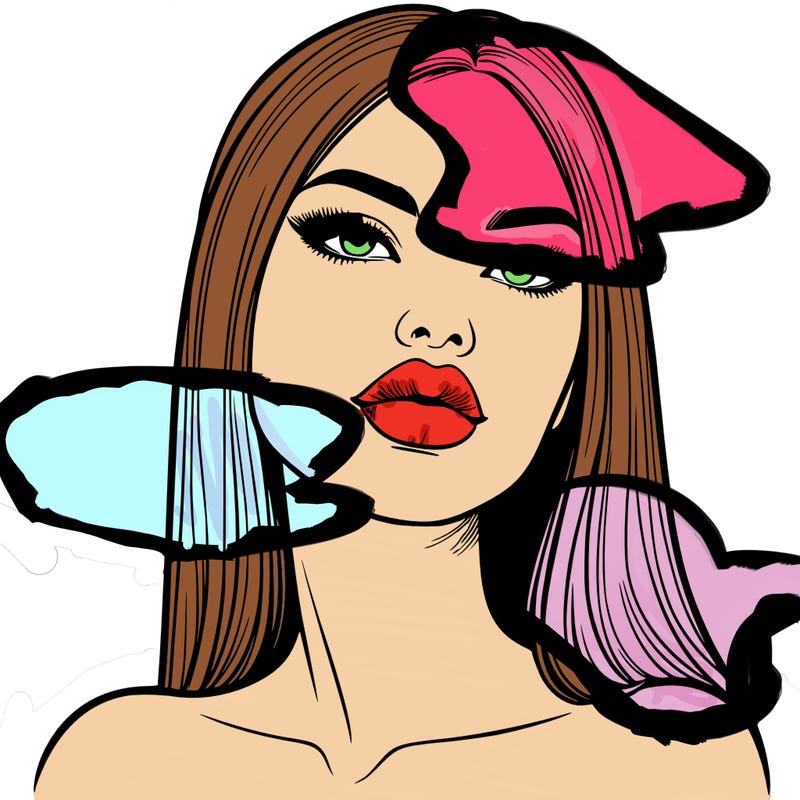 realistic woman with full lips